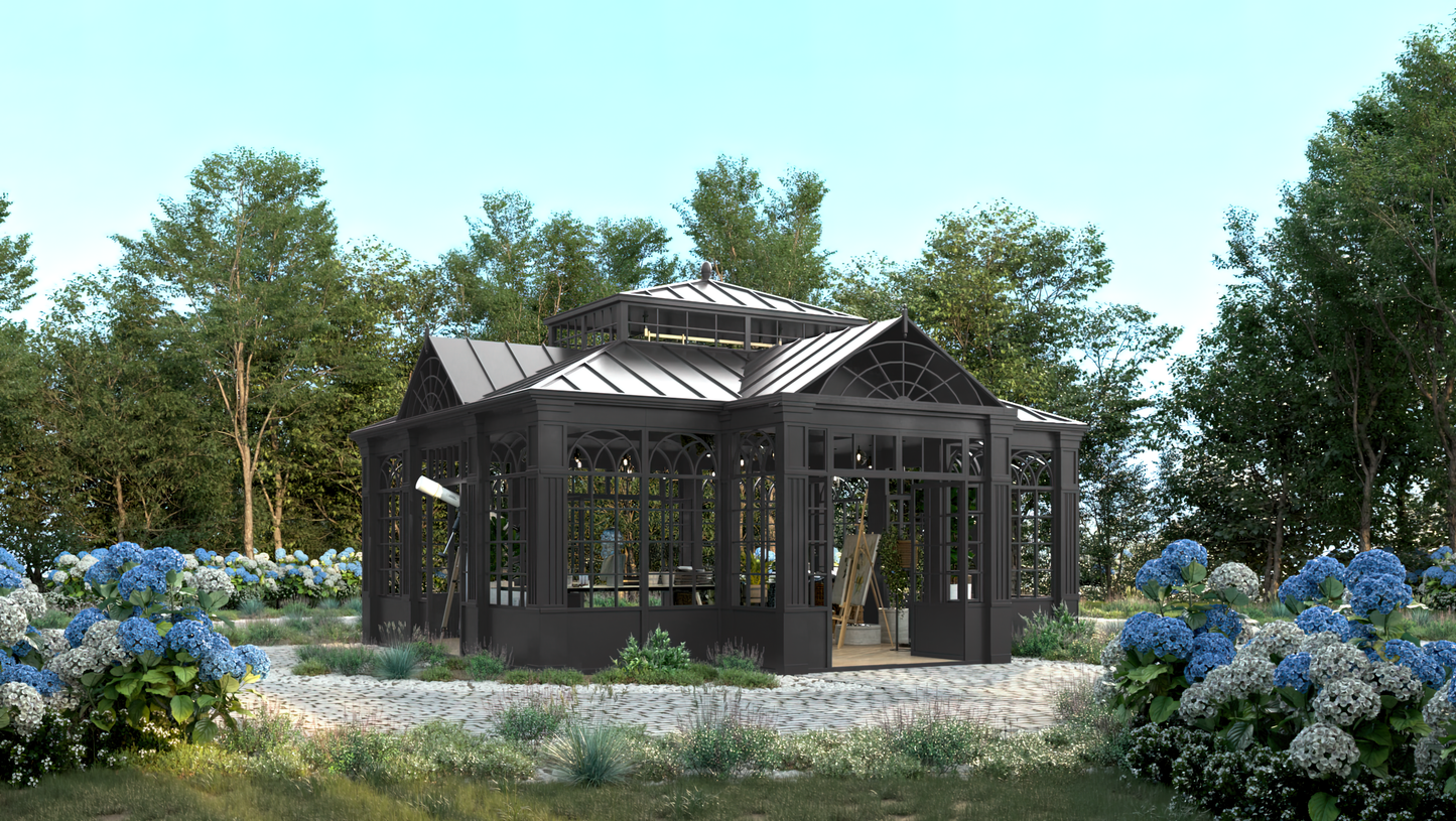 The Linwood - Briquette Grey Greenhouse
