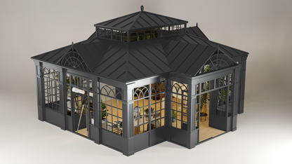 The Linwood - Briquette Grey Greenhouse