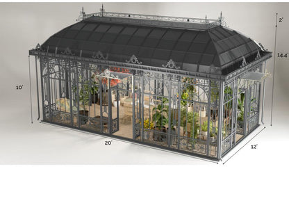 The Belfast - Briquette Grey Greenhouse