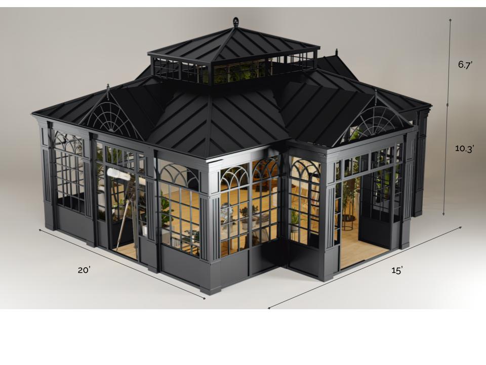 The Linwood - Jet Black Greenhouse