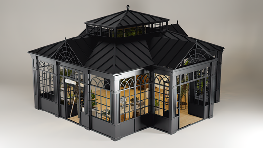 The Linwood - Jet Black Greenhouse