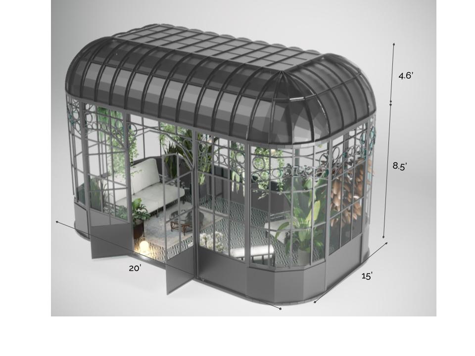 The Roslin - Briquette Grey Greenhouse