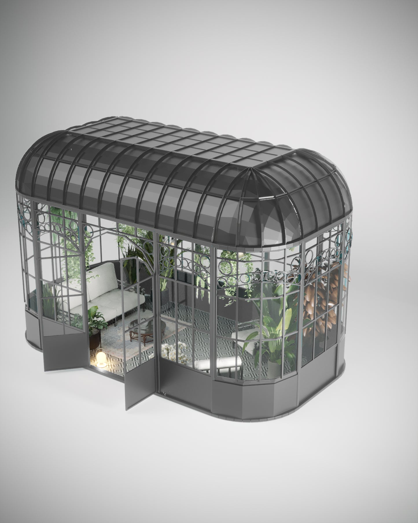 The Roslin - Briquette Grey Greenhouse