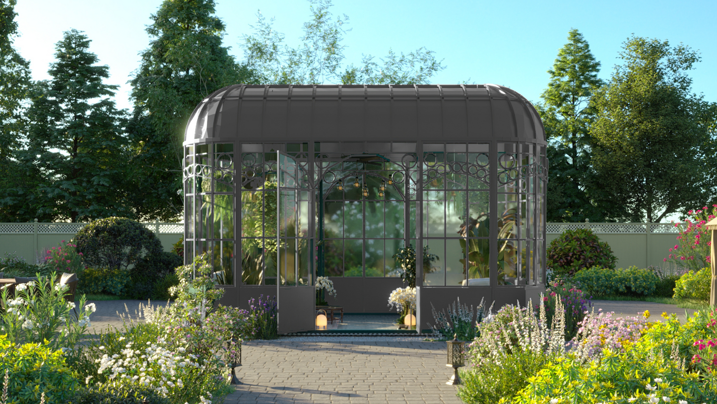 The Roslin - Briquette Grey Greenhouse